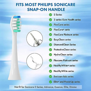 Replacement Toothbrush Heads for Philips Sonicare：10 Pack Soft Replacement Electric Brush Head Compatible with Phillips Sonicare Plaque Control Snap-on