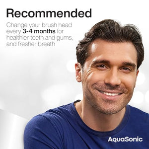 AquaSonic Duo PRO 8-Pack Replacement Brush Heads - Upgraded Proflex Brush Heads for Improved Plaque Removal - Genuine AquaSonic