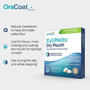 Oracoat Xylimelts Oral adhering Discs, Mild Mint 40 Count, (Pack of 6).. 240 total