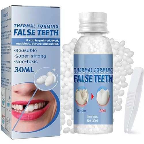 Tooth Repair Kit - Teeth Replacement Kit for Temporary Restoration of Missing & Broken Teeth Replacement Dentures, DIY Heat Fit Beads
