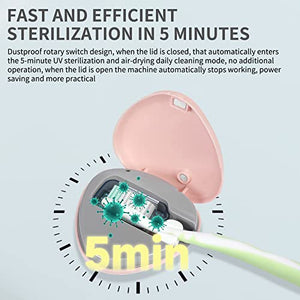 TAISHAN UV Sanitizer Toothbrush Case，Portable Rechargeable Travel Toothbrush Holder,Fits All Toothbrushes for Electric and Manual Toothbrushes,Safety Feature for Home and Travel