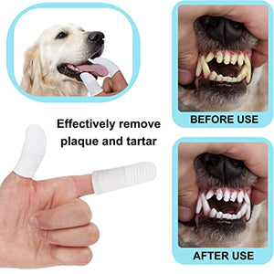 PenVinoo 20 PCS Dog Toothbrush Pet Toothbrush Finger Toothbrush cat Toothbrush Washable & Comfortable & Durable 1 Set for 2 Fingers(20)