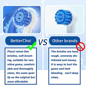 8 Pack Sensitive Gum Care Replacement Brush Heads Compatible with Oral B Electric Toothbrush. Soft Bristle for Superior and Gentle Clean