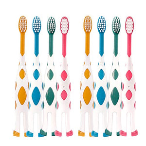 newrichbee 8 Packs Kids Toothbrushes, Extra Soft Lovely Little Deer Toothbrush for Kids 2-8 Years (Pink&Orange&Blue&Green)