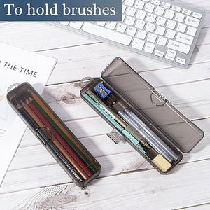Gamdee Toothbrush Travel Case 2 Pack, Clear Black Toothbrush Case Holder Travel Size Plastic Toothbrush Holder Toothpaste Storage Container Portable for Traveling, 7.87 x 1.85 x 1.18”