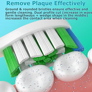 Zekuavi Replacement Brush Head Compatible with Phillips Sonicare Electric Toothbrush, Toothbrush Heads Fits for Philips Sonicare Protective Diamond Expert Daily 4100 5100 6100 1100 6500, White 12Pcs