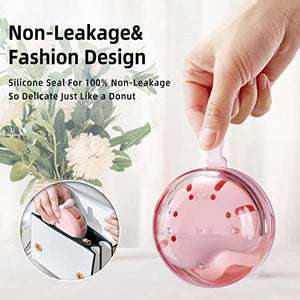 Leak Proof Denture Cup Kit Portable Retainer Case Perfect for Travel, Denture Case Container Cleaning Care for Dentures Aligner Mouth Guard with Denture Brush, Strainer, Removal Tool and Mirror（Pink）