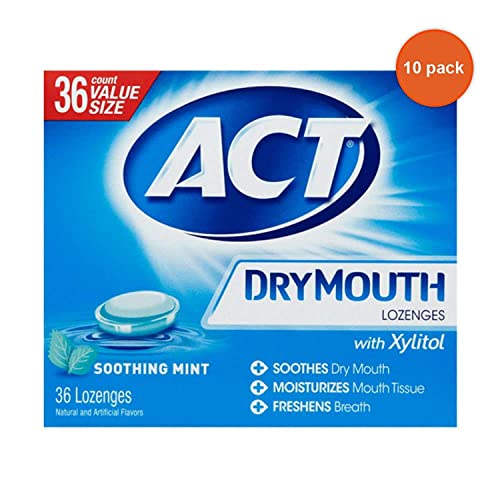 ACT Dry Mouth Soothing Mint Lozenges 36 ea (Pack of 10)