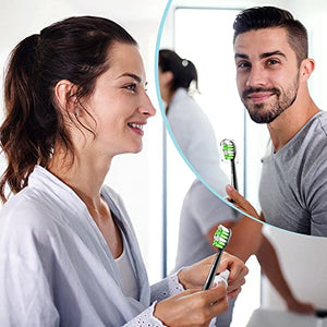 Aoremon Replacement Heads for Philips Sonicare 6100 Toothbrush - Comptible with Sonicare W HX6064/95 Replacement Brush Heads, Black, Pack of 10