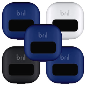 Bril UV-C Toothbrush Sanitizer, Portable Sterilizer, Cover, Holder, and Case for Any Size Toothbrush, Navy, White, Black (5 Pack)