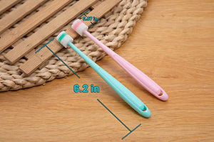 E.M&S.T by Emmeliestella Small Dog & Cat Toothbrush 360 Degree Soft Silicone, Cat Dental Care, Toothbrush Holder, Easy to Handle, Independent Packaging, Extra Suction Cup, Light Blue&Light Pink 3PCS