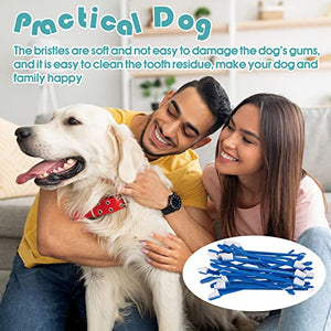 200 Pieces Dog Toothbrush Double Headed Dog Cat Pet Toothbrush Long Handle Dog Tooth Brushing Kit Soft Bristles Pet Toothbrush for Dogs Cat Puppy and Most Pets Teeth Cleaning Dental Oral Care (Blue)