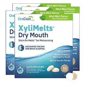 Oracoat Xylimelts oral adhering discs, mild mint 160 count, 40 Count (Pack of 4)