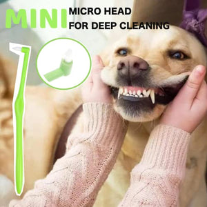 Qubccum 8 Pack Small Dog & Cat Toothbrush Kit, 360º Pet Toothbrush/Mini Head/Dual Head / 10000 Ultra-Soft Bristles Tooth Brush/Finger Toothbrushs for Cat Kitten Doggie Dental Care, Oral Hygiene