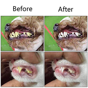 Orgrimmar 2 Pcs 3 Sided Pet Toothbrush Dog Brush Addition Bad Breath Tartar Teeth Care Dog Cat Cleaning Mouth