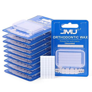 JMU Orthodontic Wax for Braces 10 Pack, Precut 500 Braces Wax Dots, Dental Wax Unscented