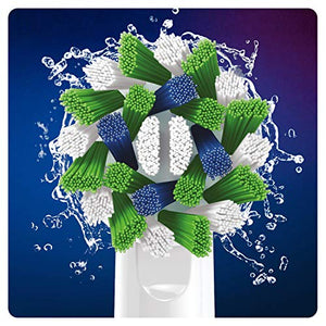 Oral-B Cross Action Electric Toothbrush Head with CleanMaximiser Technology, Angled Bristles for Deeper Plaque Removal, Pack of 8 Toothbrush Heads, Suitable for Mailbox, White
