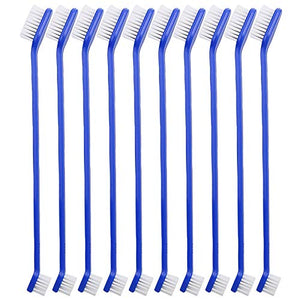 Newday 50 Pieces Double-Headed Dog Cat Pet Toothbrush, Super Soft Bristles Oral Care Teeth, pet Tooth Brush for Dogs, Dog toothbrushes in Bulk Individual polybag (Blue)