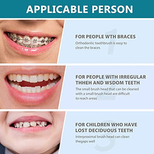 Healifty 4 Pcs Hard Denture Brush Double Sided Toothbrush Multi- Layered Bristles Fake Teeth Cleaning Brush Denture Care (Green)
