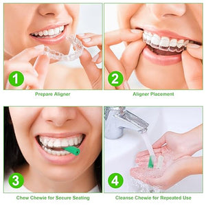 20 Pcs Chewie For Invisalign Aligners, Aligner Tray Seaters For Invisible Braces, Dental Aligner Trays Seater Chewie, Orthodontic Aligners Teeth Chompers Scented Mint Flavor Pack Of 2 (Unscented)