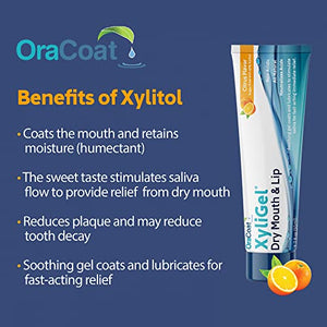 OraCoat XyliGel 1 Pack Soothing Dry Mouth Moisturizing Relief Gel with Xylitol, Sugar Free, for Dry Mouth, Stimulates Saliva Production, Non-Acidic, Daytime and Night Time Use