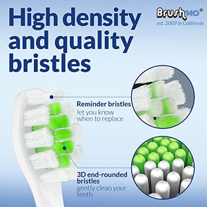 Brushmo Replacement Toothbrush Heads for Philips Sonicare DiamondClean HX6063, White, with Hygienic Caps, 8 Pack, Fits Philips Sonicare Electric Toothbrush