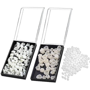 Dental Temporary Fake Tooth Cap Crown Veneers, 120 Pieces Front Back Anterior and Molar Posterior Teeth with Tooth Repair Thermal Beads Cap Filler for Missing Broken Teeth