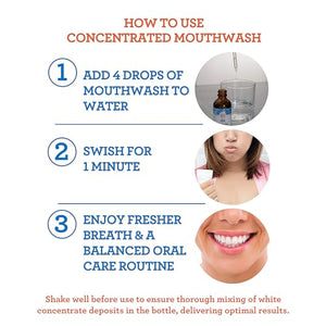 GuruNanda Concentrated Mouthwash, Helps with Bad Breath, Promotes Teeth Whitening, Made with 100% Natural Essential Oils, 1 Bottle Equals 300 Rinse, Fluoride-Free - Mint Flavored (2 oz)