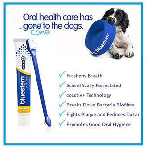 Dog Toothbrush and Toothpaste : Chicken Flavor Tooth Paste with Tooth Brush for Dogs & Cats. Teeth Brushing Cleaner Pet Breath Freshener Oral Care Dental Cleaning Kit. Tartar & Plaque Remover Brushes