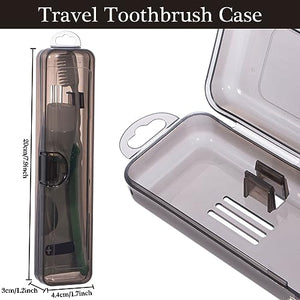 Gamdee Toothbrush Travel Case 2 Pack, Clear Black Toothbrush Case Holder Travel Size Plastic Toothbrush Holder Toothpaste Storage Container Portable for Traveling, 7.87 x 1.85 x 1.18”