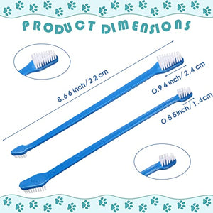 200 Pieces Dog Toothbrush Double Headed Dog Cat Pet Toothbrush Long Handle Dog Tooth Brushing Kit Soft Bristles Pet Toothbrush for Dogs Cat Puppy and Most Pets Teeth Cleaning Dental Oral Care (Blue)