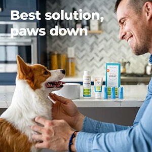 Oxyfresh Premium Pet Dental Kit for Dogs & Cats – Easy Solution for Pet Fresh Breath, Clean Teeth, Control Plaque & Tartar – Vet Formulated Pet Toothpaste, 4oz + Water Additive, 16oz Kit