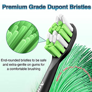 Aoremon Replacement Heads for Philips Sonicare 6100 Toothbrush - Comptible with Sonicare W HX6064/95 Replacement Brush Heads, Black, Pack of 10