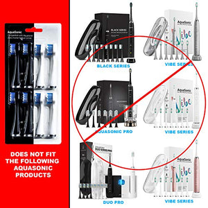 AquaSonic Duo Replacement Brush Heads (8-Pack) - 4 White & 4 Black Dupont Brush Heads