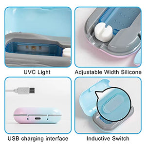 TAISHAN UV Sanitizer Toothbrush Case，Rechargeable Portable Mini Travel Toothbrush Holder,Fits All Toothbrushes for Both Electric and Manual Toothbrushes,Safety Feature, for Home and Travel