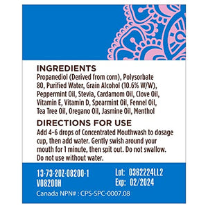 GuruNanda Concentrated Mouthwash, Helps with Bad Breath, Promotes Teeth Whitening, Made with 100% Natural Essential Oils, 1 Bottle Equals 300 Rinse, Fluoride-Free - Mint Flavored (2 oz)