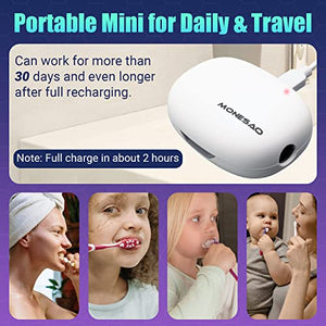 MONESAO Toothbrush Sanitizer, UVC Toothbrush Sterilizer Covers with Holder, Rechargeable Travel Home Toothbrush Cleaner Case for All Electric and Manual Toothbrushes (White)