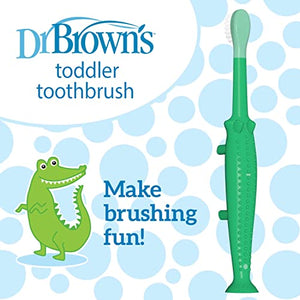 Dr. Brown's Baby and Toddler Toothbrush, Crocodile 1-Pack, 1-4 Years