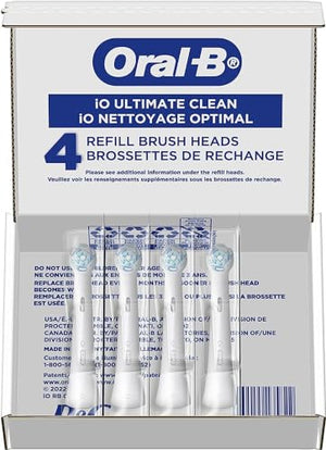 Oral-B IO Ultimate Clean Replacement Brush Heads, White, 4 Count