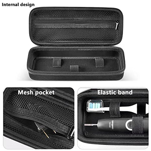 Toothbrush Travel Case Compatible with Oral-B Pro 1000, 2000, 3000, 3500, 1500/ for Philips Sonicare ProtectiveClean 4100 5100 Electric Toothbrush with Mesh Pocket for Accessories - Black (Bag Only)