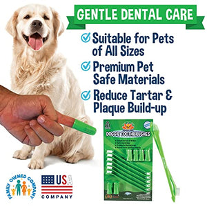 Bodhi Dog Pet Toothbrush Combo Pack | Soft Finger and Dual-Ended Long Toothbrushes | Dog Toothbrush with Soft Bristles for Pet Dental Care | Easy Teeth Cleaning and Gum Health (6 Long & 6 Finger)