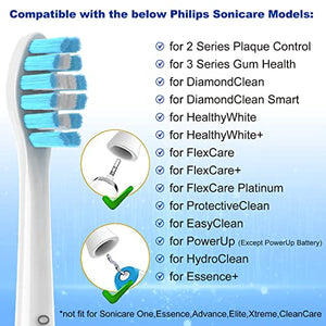 OralClass Replacement Toothbrush Heads Compatible with Sonicare Toothbrushes, Medium Soft Electric Brush Head Refills for Philips Sonic Care Click on Handles 4100 5100 HX6250 C G W 2 3 Series, 8 Pack