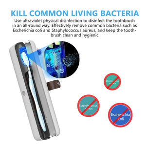 UV Toothbrush Sanitizer and Holder - Portable Toothbrush Holder Sanitizer, Toothbrush Cleaner Sanitizer UV, Toothbrush Sterilizer with UV Light, Sanitizing Toothbrush Holder