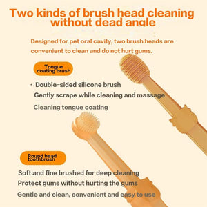 Nanoflex Pet Toothbrush, Nano Flex Pet Toothbrush, Flexibrush Pet Toothbrush with Tongue Scraper, Zentric Dog Toothbrush, Flexi Brush Pet Toothbrush, Silicone Dog & Cat Toothbrush Kit (1 Set)