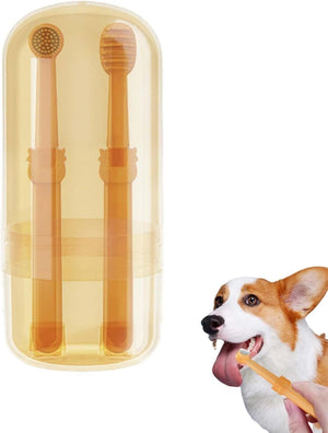 Nanoflex Pet Toothbrush, Nano Flex Pet Toothbrush, Flexibrush Pet Toothbrush with Tongue Scraper, Zentric Dog Toothbrush, Flexi Brush Pet Toothbrush, Silicone Dog & Cat Toothbrush Kit (1 Set)