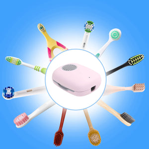 VAPTEC Toothbrush Covers, Portable Toothbrush Case with Cleaning Light, Rechargeable Travel Toothbrush Box with Holder for Household and Travelling or Business Trips (Pink)