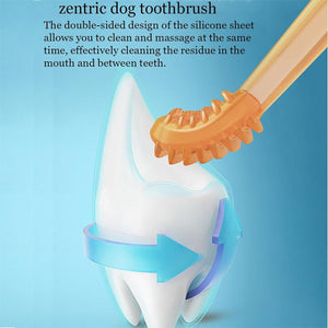 Nanoflex Pet Toothbrush, Nano Flex Pet Toothbrush, Flexibrush Pet Toothbrush with Tongue Scraper, Zentric Dog Toothbrush, Flexi Brush Pet Toothbrush, Silicone Dog & Cat Toothbrush Kit (1 Set)