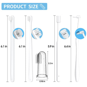 VVHOMIFE Cat Toothbrush Kit, Dog Toothbrush Kit, Suitable for All Cats and Dogs Dental Care. White, Soft Bristles, Meet All Cleaning Needs, Multi-Functional Dental Cleaning (S)