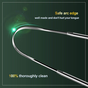 2 Pack Tongue Scraper, 100% Surgical 304 Stainless Steel Tongue Cleaner for Adults And Kids, Professional Tongue Brush for Oral Care, Improve Bad Breath and Fresh Breath