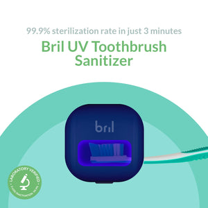 Bril UV-C Toothbrush Sanitizer, Portable Sterilizer, Cover, Holder, and Case for Any Size Toothbrush, Navy, White, Black (5 Pack)